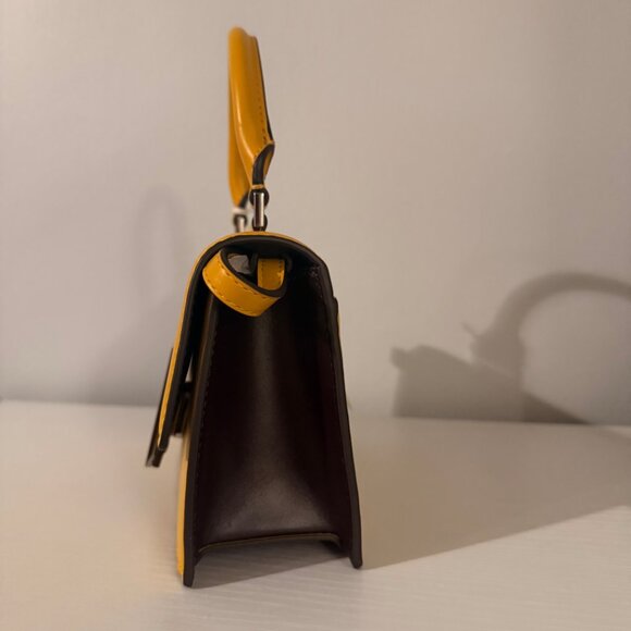 Tory Burch Bon Bon Color Block Mini Top Handle Bag- Yellow - Picture 7 of 8